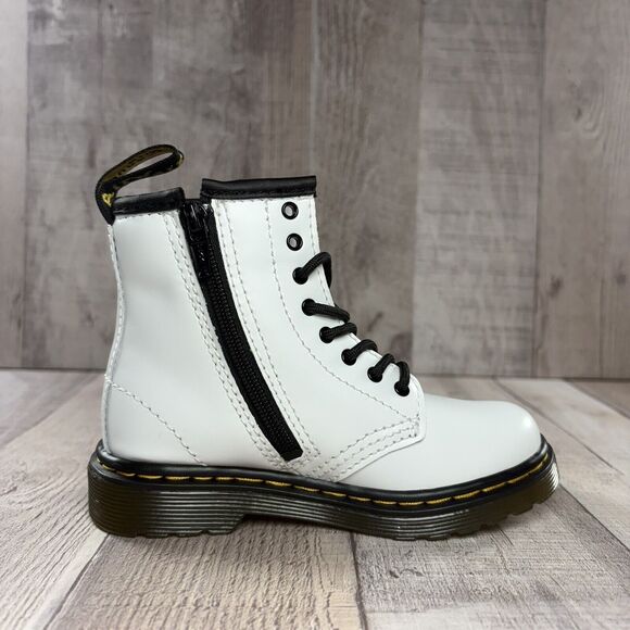 Dr. Martens Doc's DM's 1460 Size 8 Toddler Patent Leather Combat Boots White - Picture 6 of 12